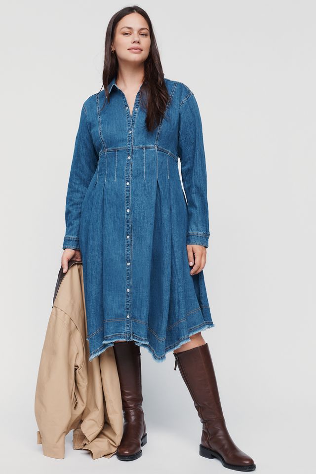 Pilcro Denim Waisted Midi Shirtdress #4