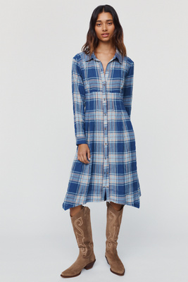 Pilcro Denim Waisted Midi Shirtdress