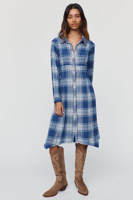 Pilcro Denim Waisted Midi Shirtdress
