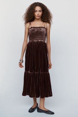 Das Peregrine Samt-Midikleid