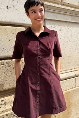 Maeve 100% Cotton Corduroy Shirtdress