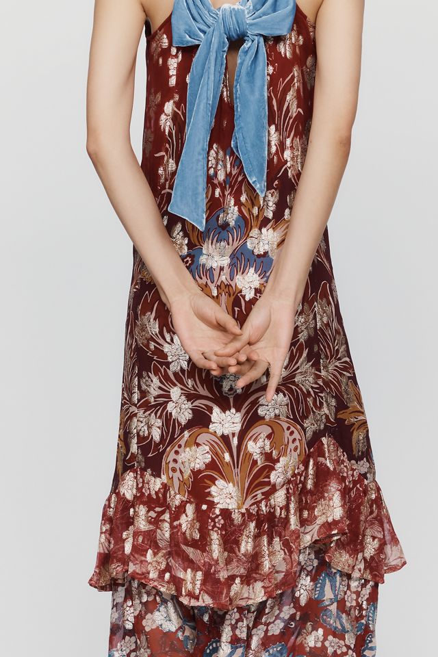 Robe midi à volants à fleurs Ramona @loverlygrey x Anthropologie #1