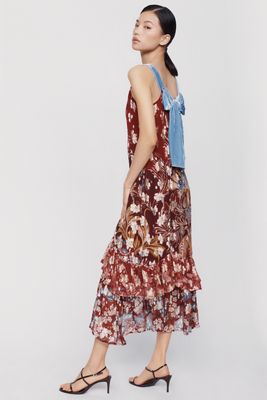 @loverlygrey x Anthropologie Ramona Floral Tiered Midi Dress