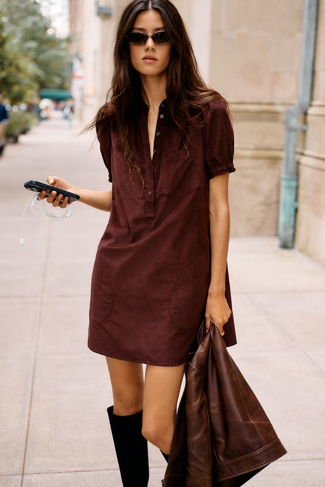 Pilcro Aly 100% Cotton Corduroy Mini Shirtdress #1