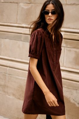 Pilcro Aly 100% Cotton Corduroy Mini Shirtdress