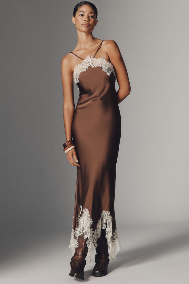 RMN Studio Satin Lace Slip Dress #1