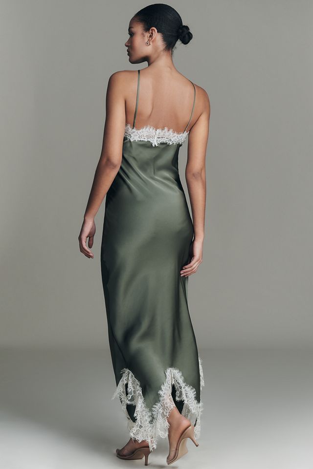 RMN Studio Satin Lace Slip Dress