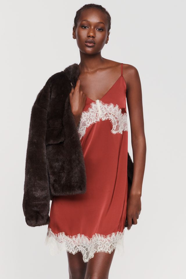 RMN Lara Lace-Trim Mini Slip Dress #1