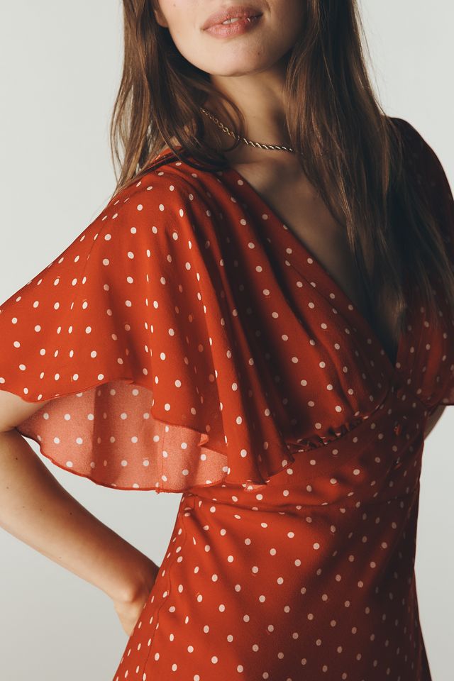 Marina Silk Blend V-Neck Mini Dress by RMN, Size: 10 at Anthropologie