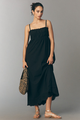 Leilani Cotton Square-Neck Midi Dress