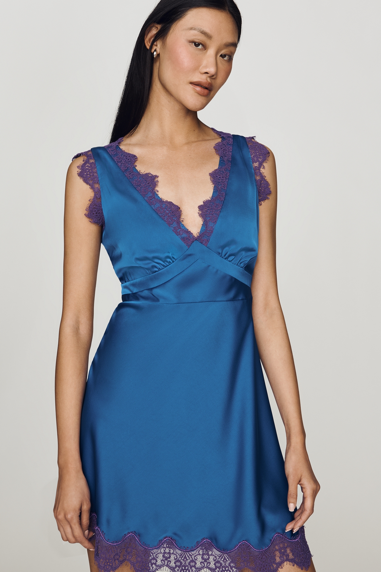RMN Esme Lace-Trim Mini Dress