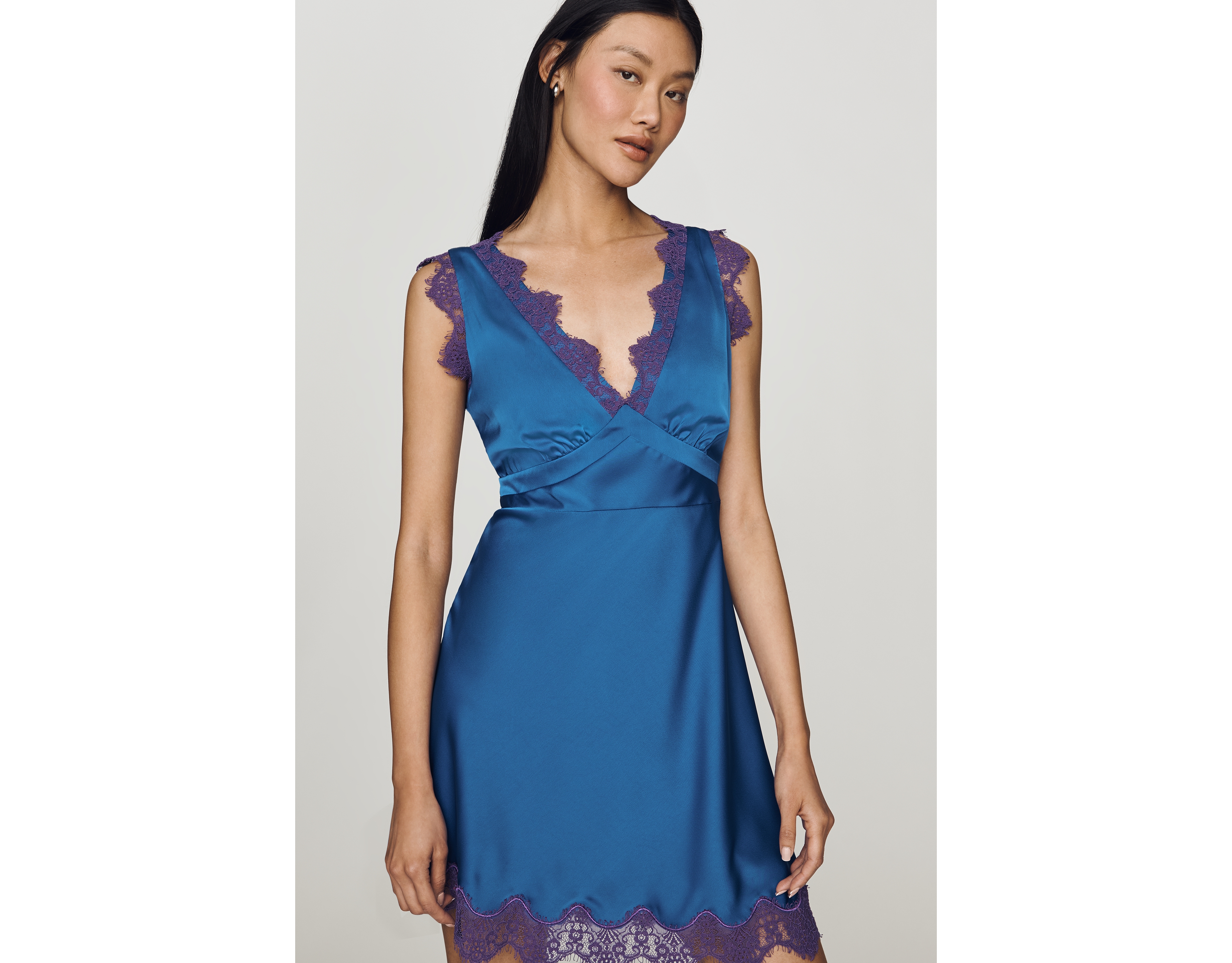 RMN Esme Lace-Trim Mini Dress