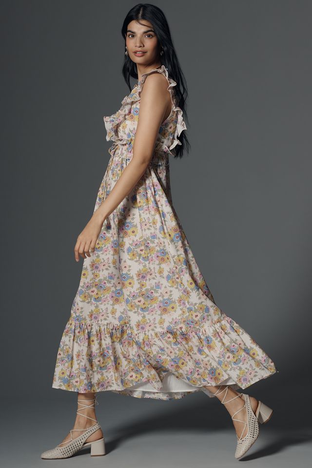 Love The Label x Liberty London Penida Ruffle Maxi Dress