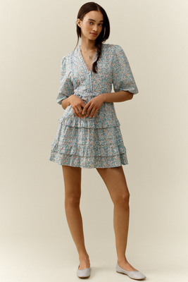 Love The Label x Liberty London Tiered Mini Dress Anthropologie