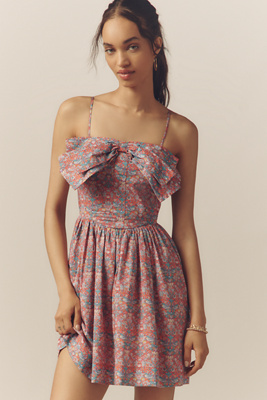 Love The Label Dolcia Sleeveless Bow A-line Mini Dress In Pink
