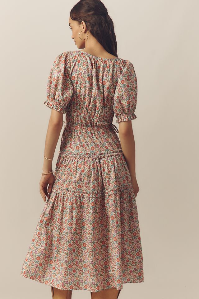 Love The Label Sasha Short-Sleeve V-Neck Tiered Midi Dress #2