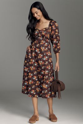 Love The Label Carlotta Puff-Sleeve Midi Dress