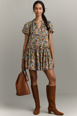 Love The Label Edith Short-sleeve Mini Dress In Multi