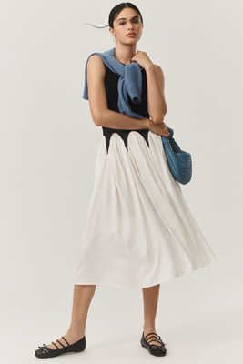 Siempre Michelle Sleeveless Colorblock Midi Dress In Multicolor
