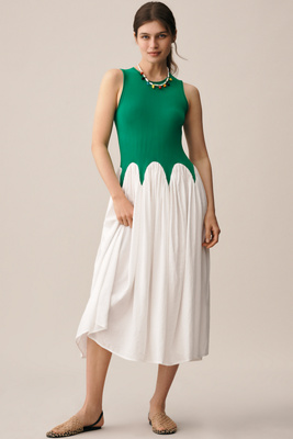 Siempre Michelle Sleeveless Colourblock Midi Dress
