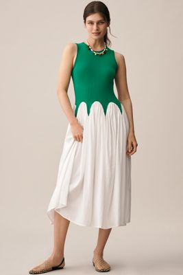 Siempre Michelle Sleeveless Colorblock Midi Dress