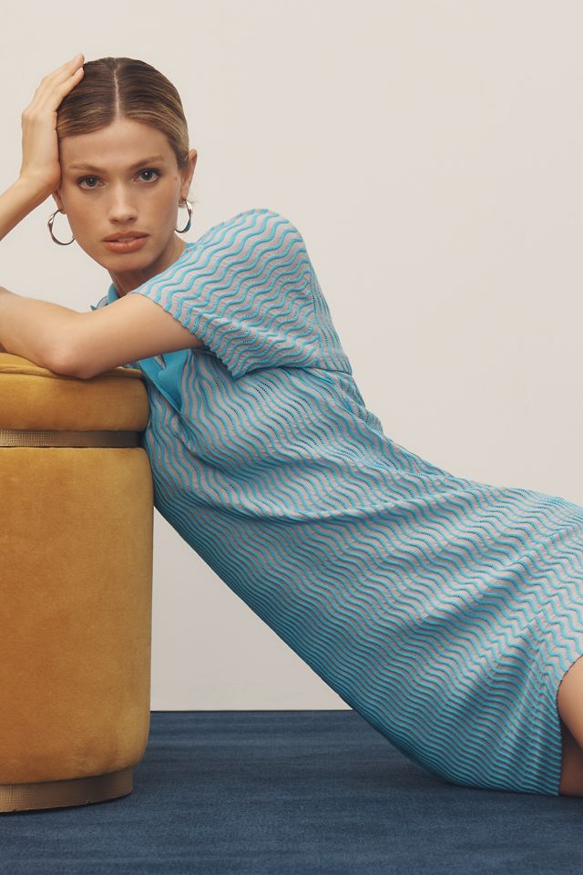 Siempre Azelia Short-Sleeve Collared Sweater Mini Dress #2