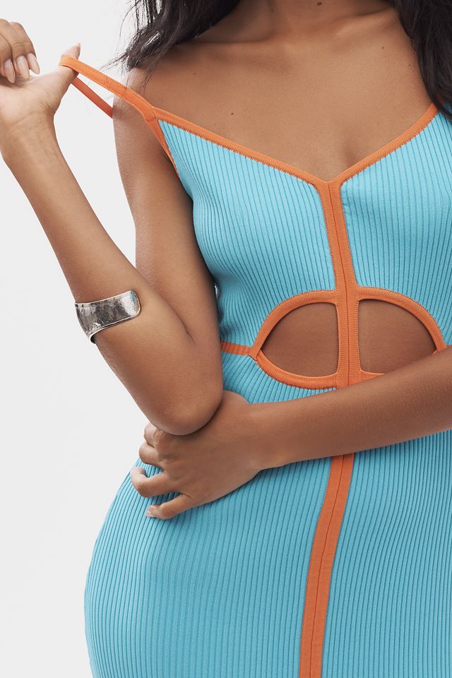 Celandine Square-Neck Cutout Mini Dress