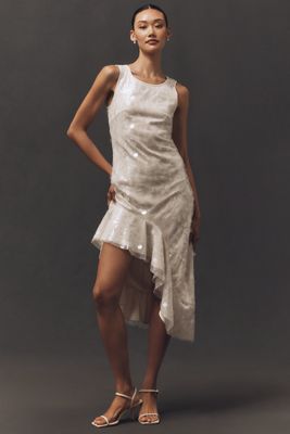 Siempre x Anthropologie Sequin Asymmetrical Dress