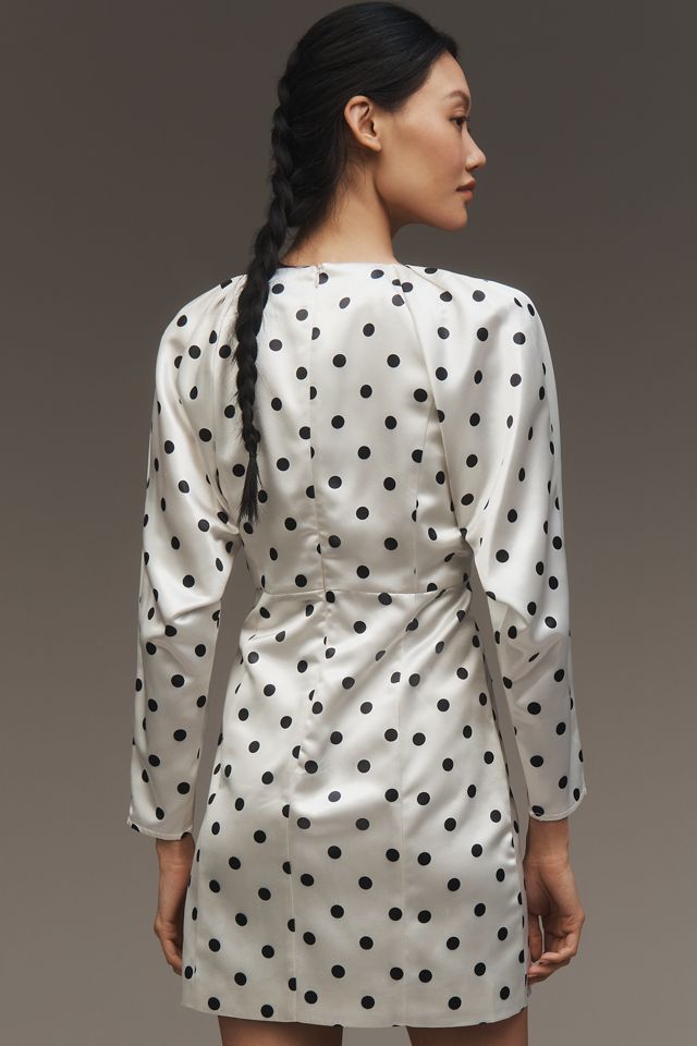 Siempre Long-Sleeve Polka Dot Mini Dress #2