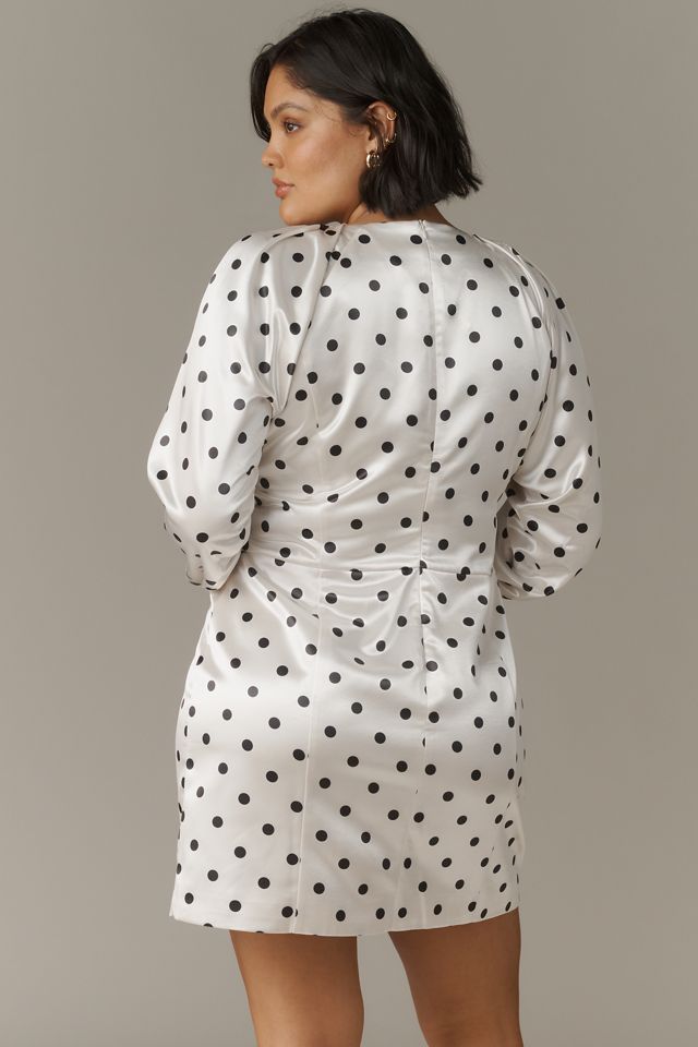 Siempre Long-Sleeve Polka Dot Mini Dress #5