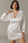 Siempre Long-Sleeve Polka Dot Mini Dress