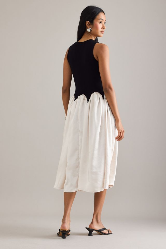 Robe midi en satin sans manches Siempre Michelle color block #4