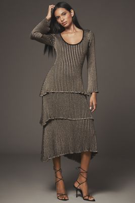 Vestito Midi Scintillante a Balze Siempre