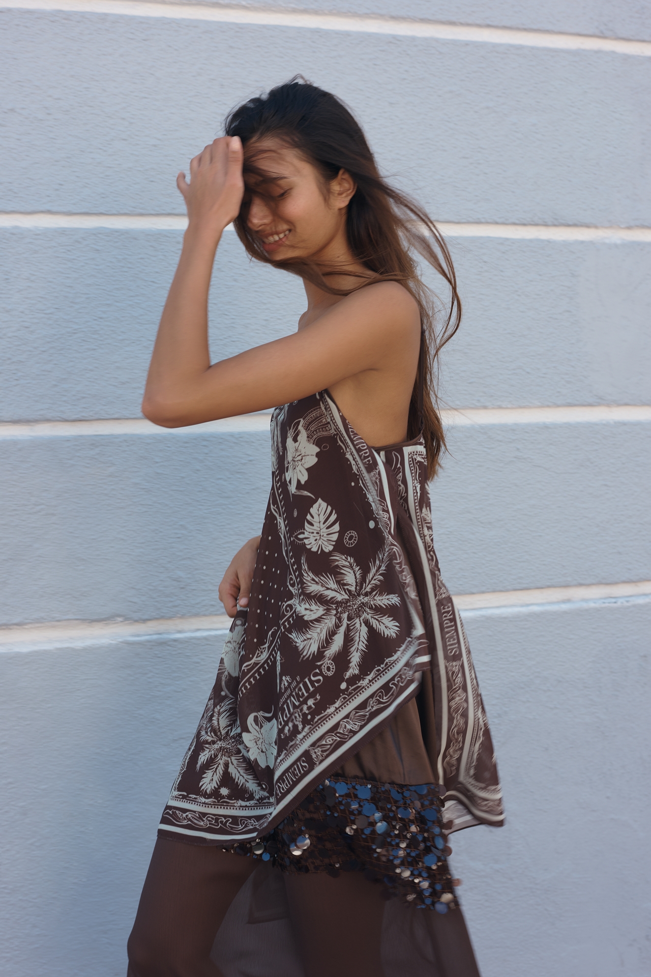 Siempre Square-Neck Scarf Maxi Dress