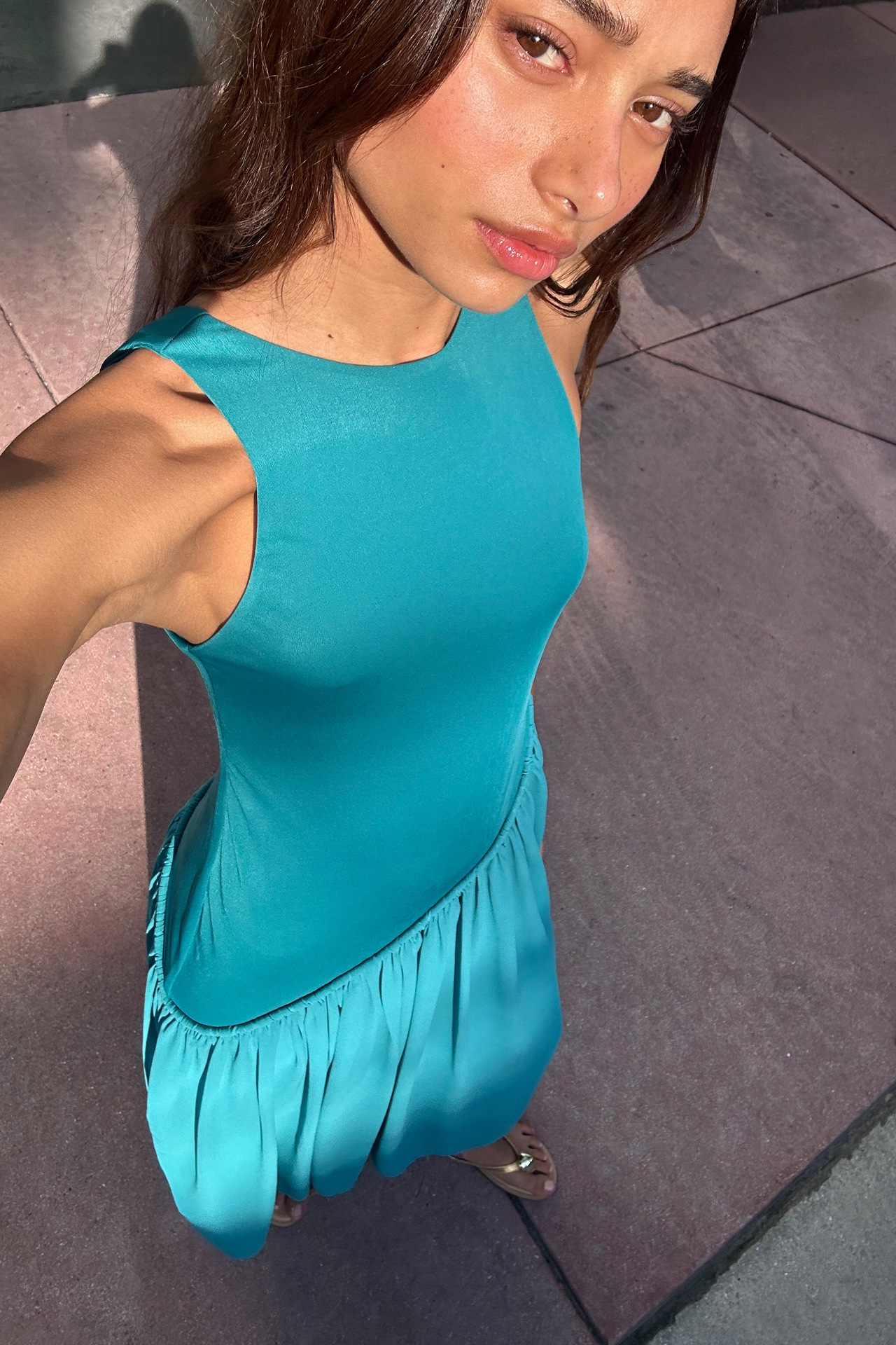 Siempre Asymmetric Halter Maxi Dress