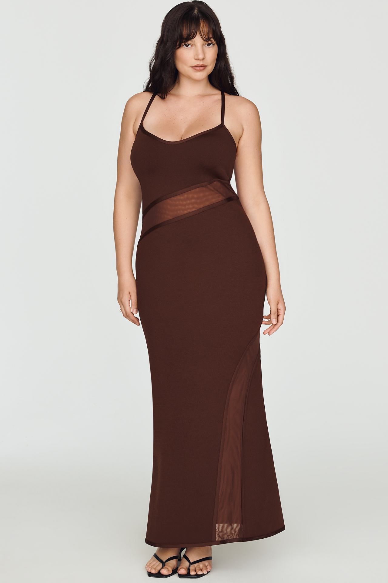 Siempre Sheer Panel Maxi Dress