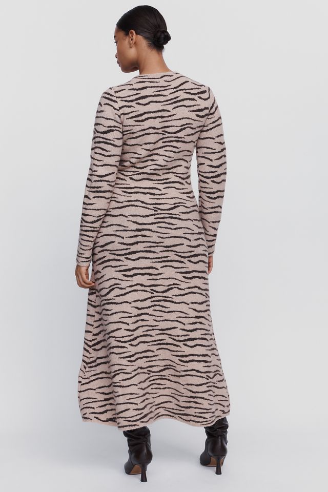 Siempre Animal Print Sweater Midi Dress #8