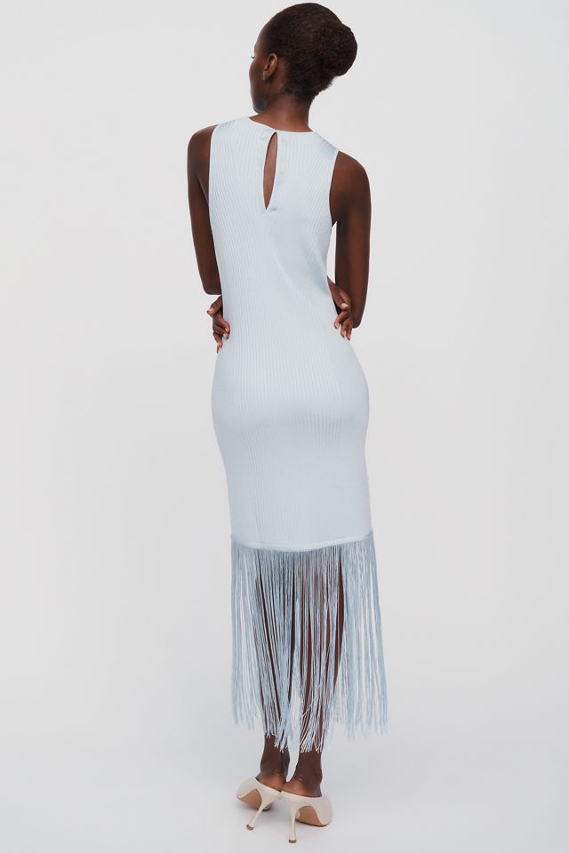 Robe midi tricotée à franges Siempre #2