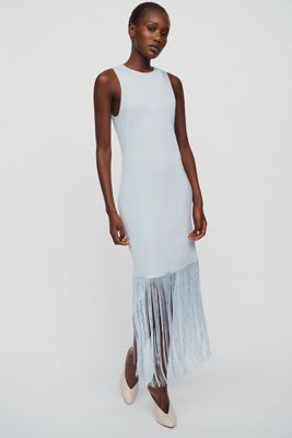 Robe midi tricotée à franges Siempre