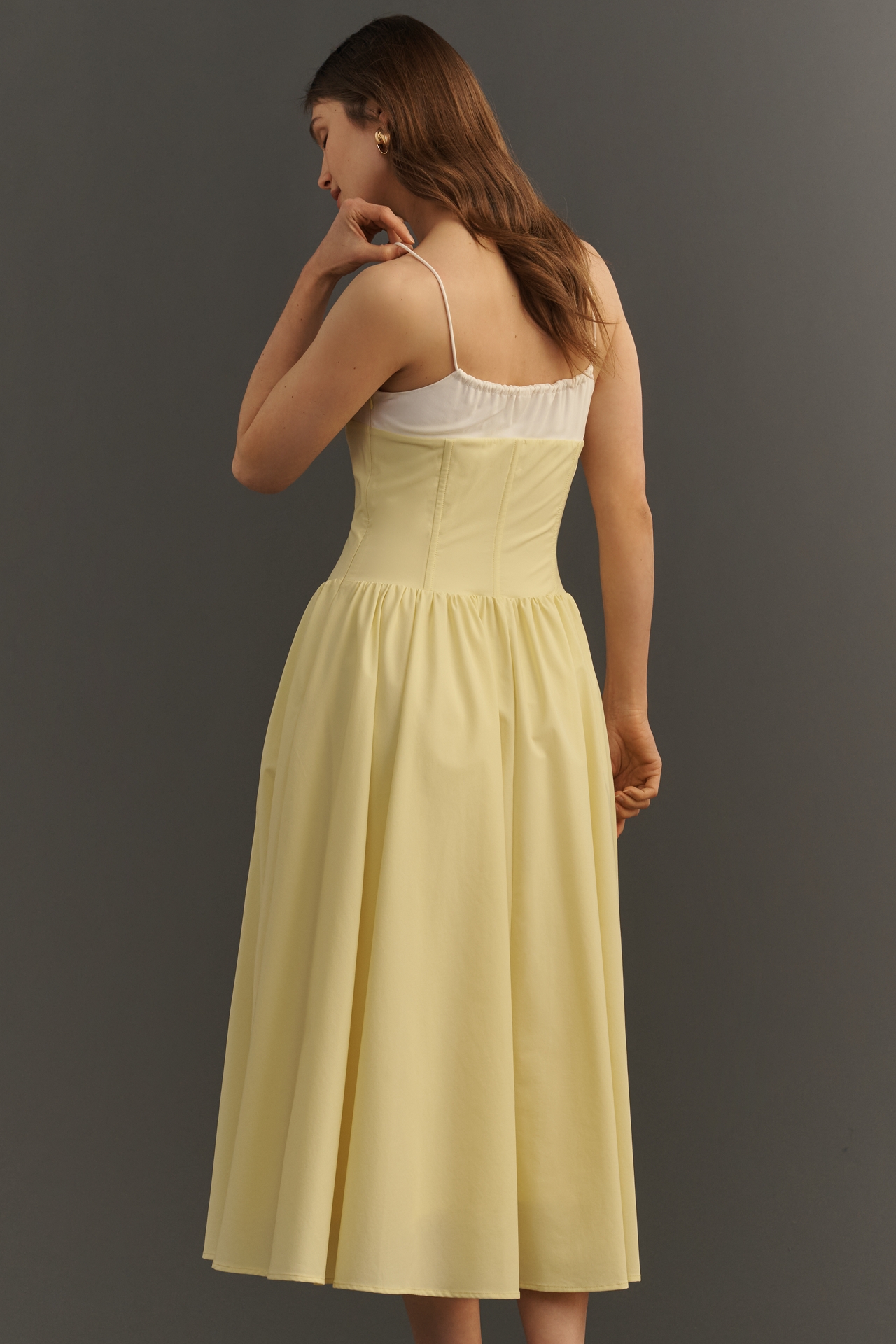 Extro&Vert Susana Sleeveless Corset Pleated Midi Dress