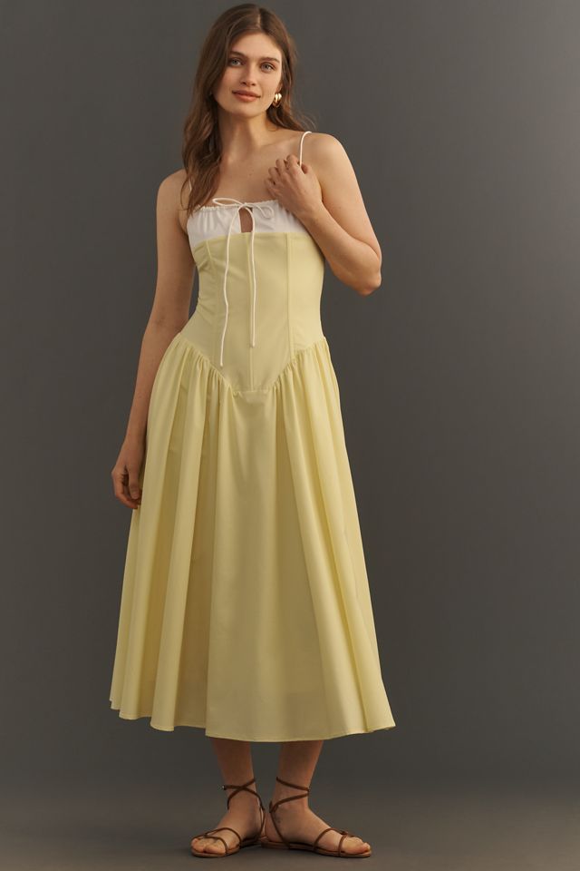 sleeveless corset fit midi dress Square Neck Corset Midi Dress | Vintage 50s Fit & Flare Cocktail Gown main image 0