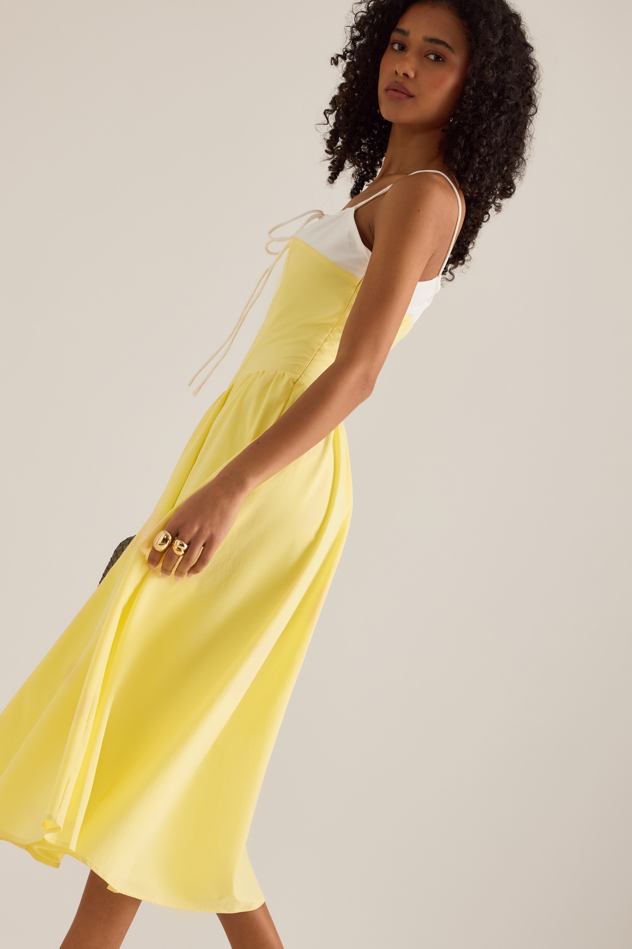 Extro&Vert Susana Sleeveless Corset Pleated Midi Dress