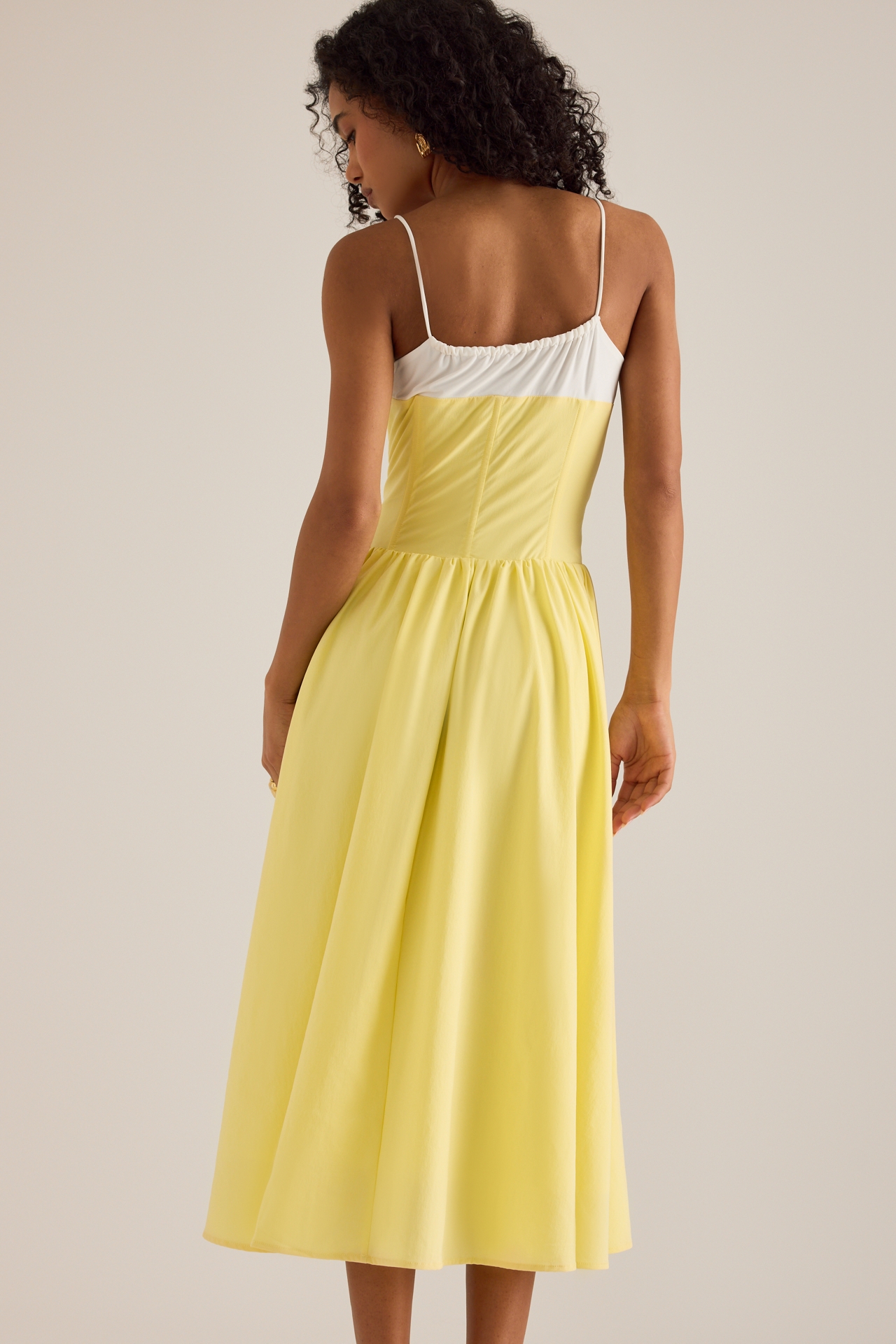 Extro&Vert Susana Sleeveless Corset Pleated Midi Dress