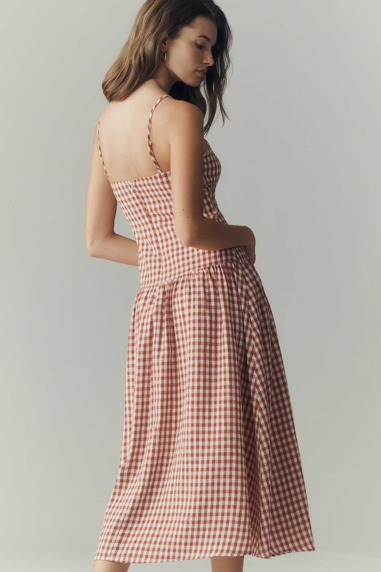 RAISONNEL Gingham Midi Dress