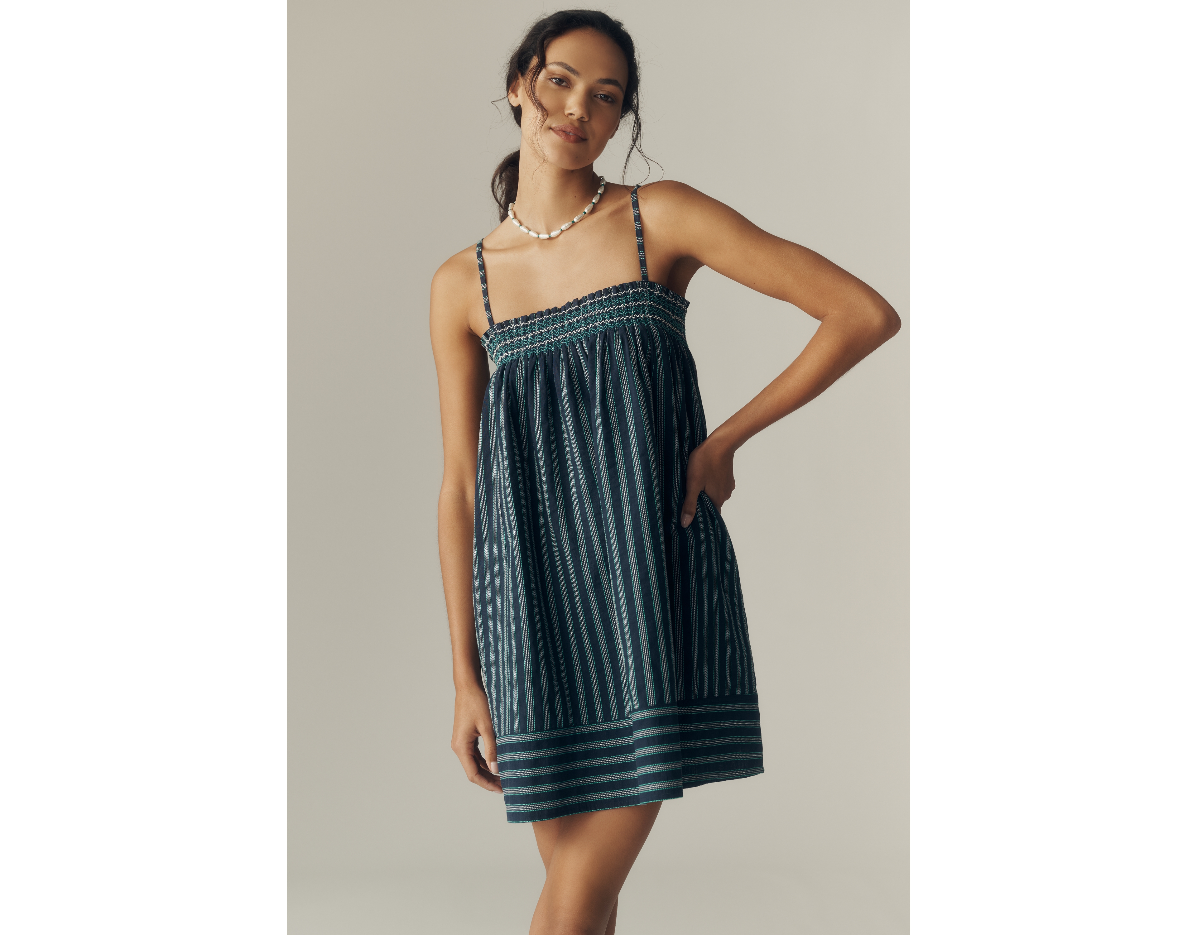 RAISONNEL Square-Neck Mini Dress