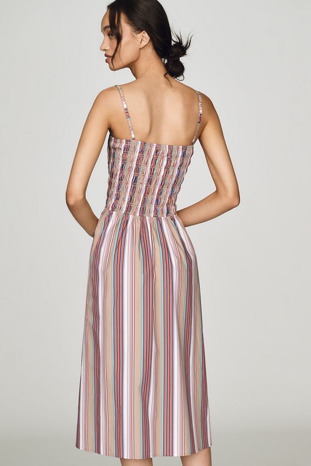 RAISONNEL 100% Cotton Smocked A-Line Midi Dress #2