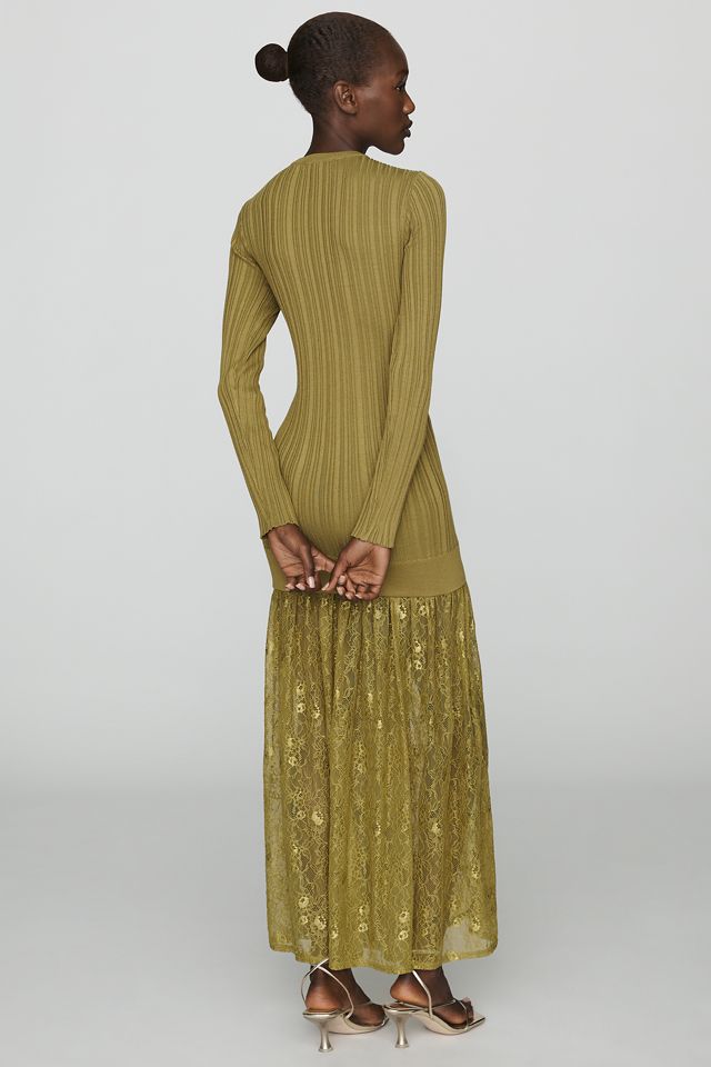 RAISONNEL Lace Hem Knit Maxi Dress #1