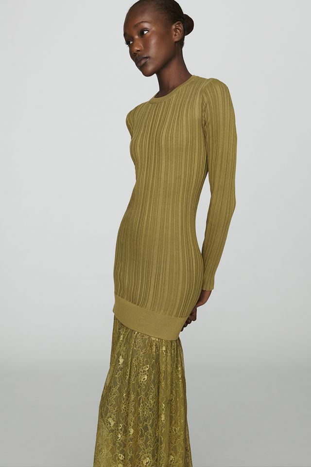 RAISONNEL Lace Hem Knit Maxi Dress #2