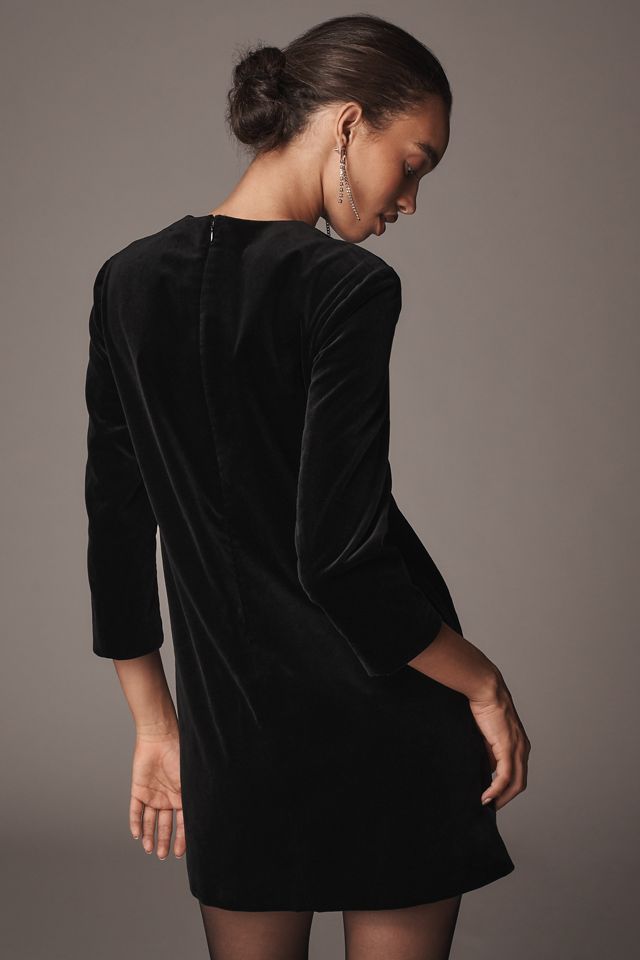 Theory Velvet Mini Shift Dress | Anthropologie