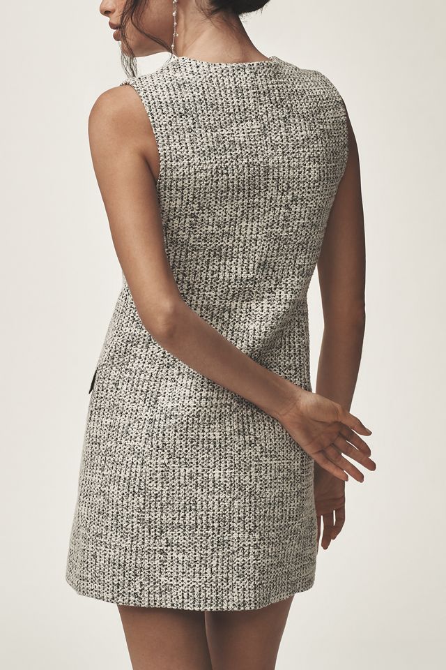 Theory Sleeveless Tweed Shift Mini Dress #1